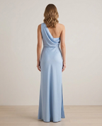 Balvaire Women's Contemporary Solid Dress - Light Blue back