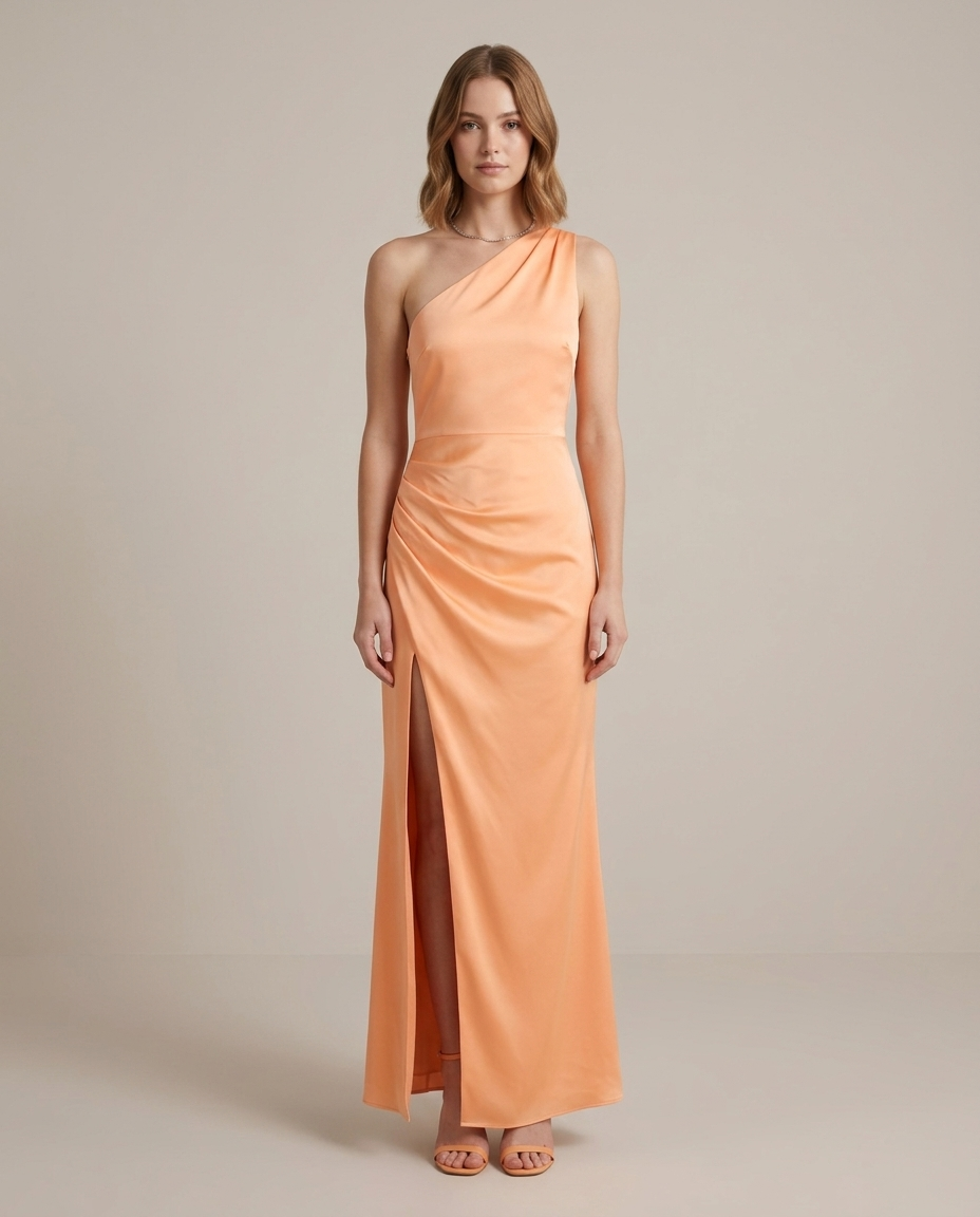 Balvaire Women's Contemporary Solid Dress - Apricot front