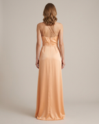 Balvaire Women's Contemporary Solid Dress - Apricot back