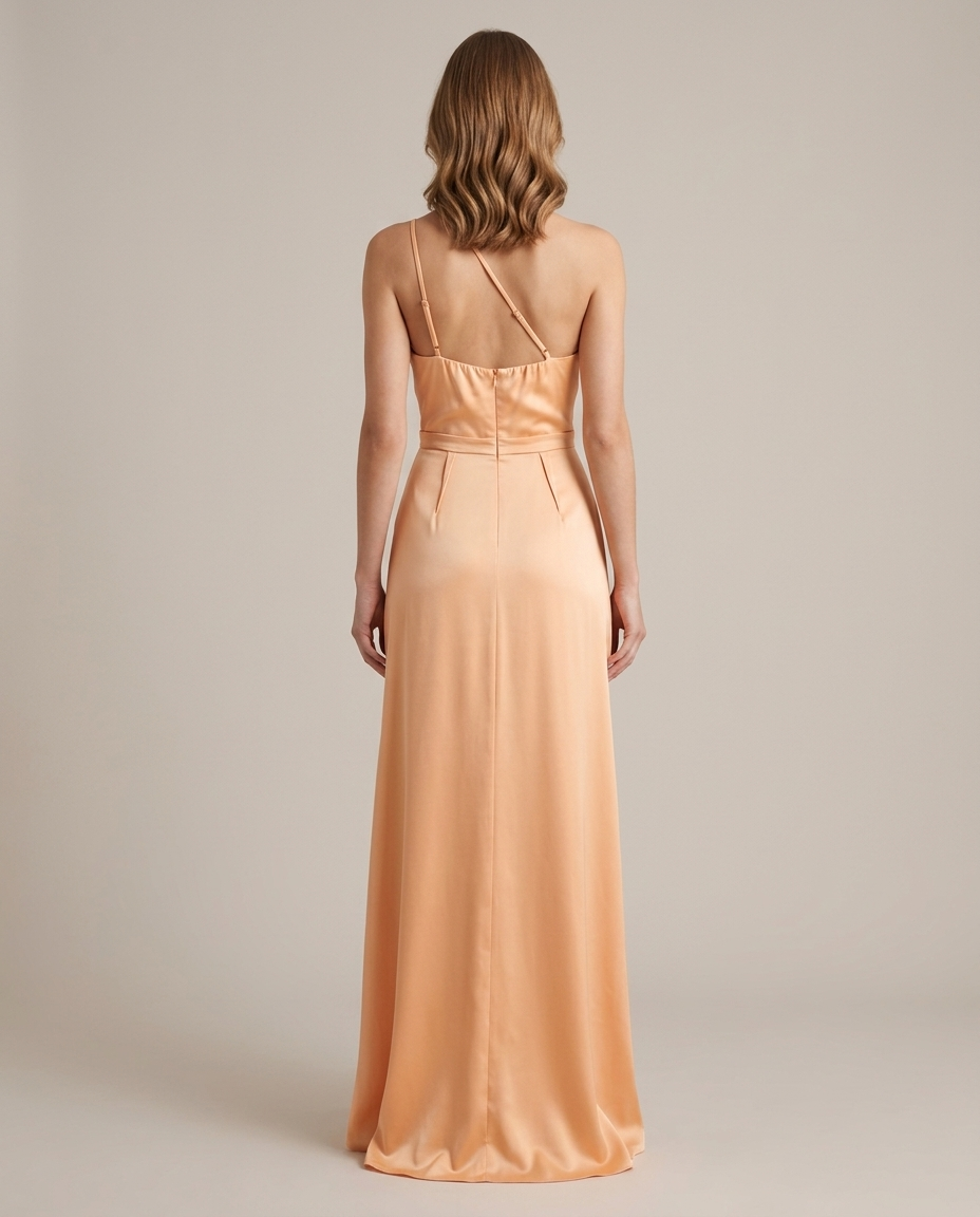 Balvaire Women's Contemporary Solid Dress - Apricot back