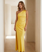 Balvaire Women's Contemporary Solid Dress - Yellow lifestyle