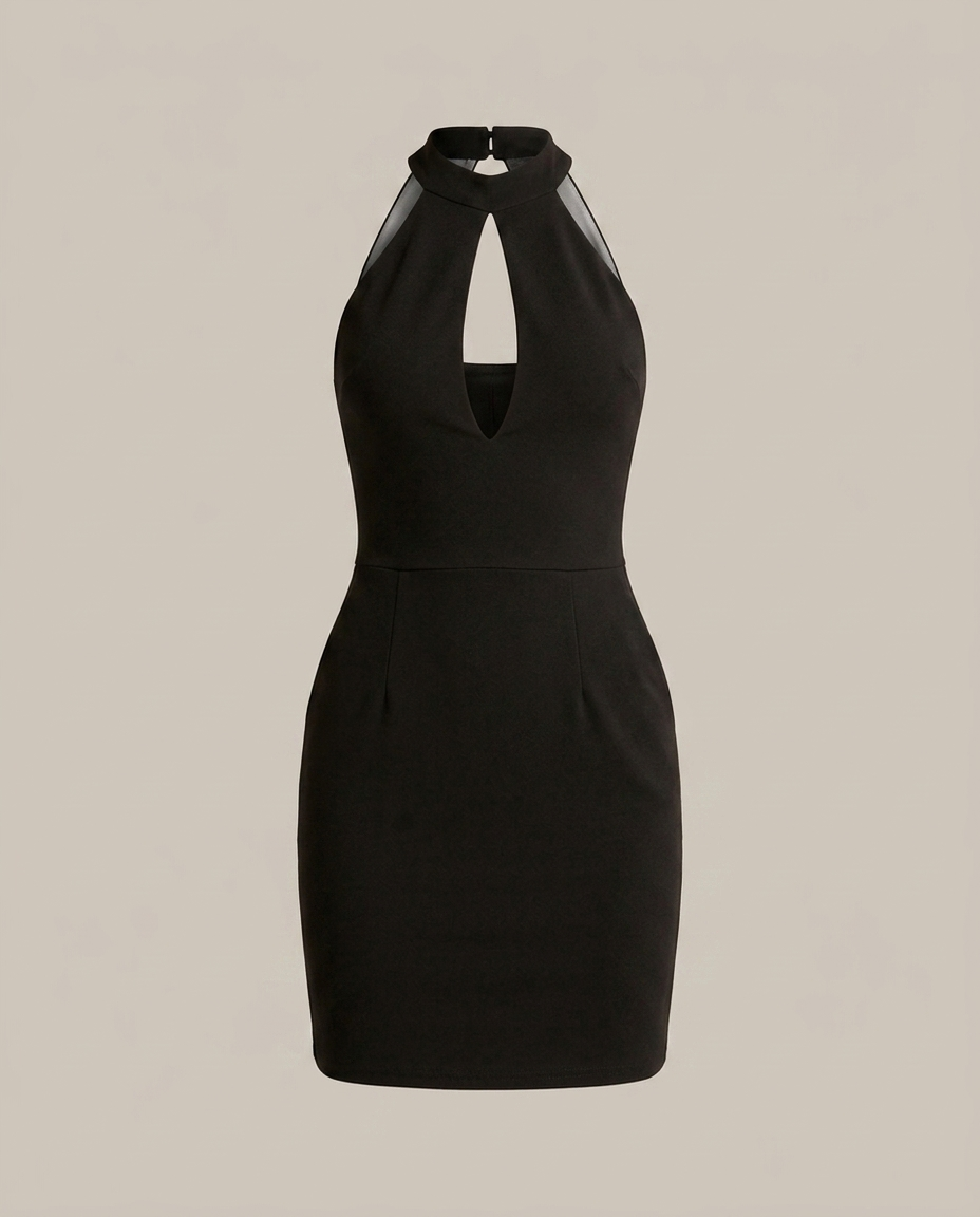 Balvaire Evening Mini Halter Bodycon Stretch Dress - product