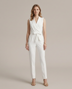 Balvaire Sleeveless Elegant Jumpsuit - White
