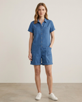 Balvaire Summer Short Cotton Jumpsuit - Blue