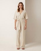 Balvaire Tailored Linen Jumpsuit - Linen