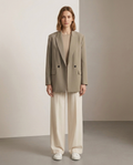 Balvaire Oversized Lapel Blazer - Khaki front