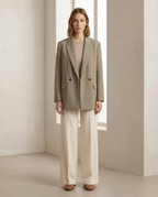 Balvaire Oversized Lapel Blazer - Khaki lifestyle