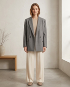 Balvaire Oversized Lapel Blazer - Gray lifestyle