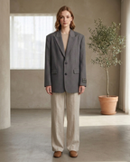 Balvaire Oversized Structured Blazer - Gray lifestyle