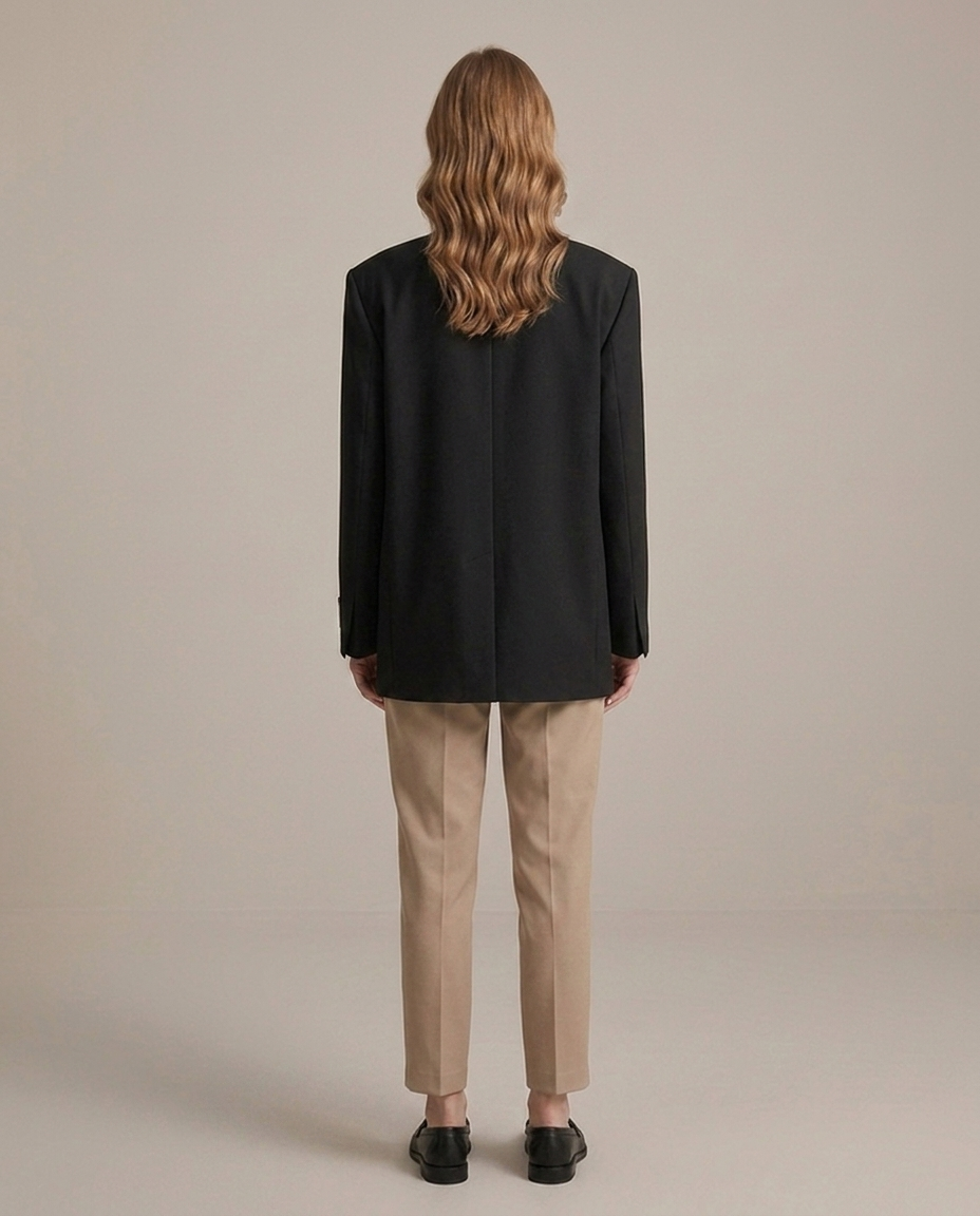 Balvaire Oversized Structured Blazer - Black back