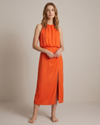 Balvaire Midi Elegant Dress - Orange front