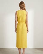 Balvaire Midi Elegant Dress - Yellow back
