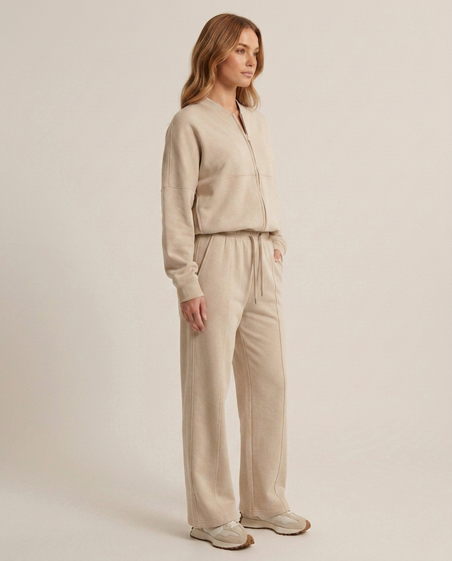 Balvaire Relaxed Cotton-Mix Co-ord Set - three quarter