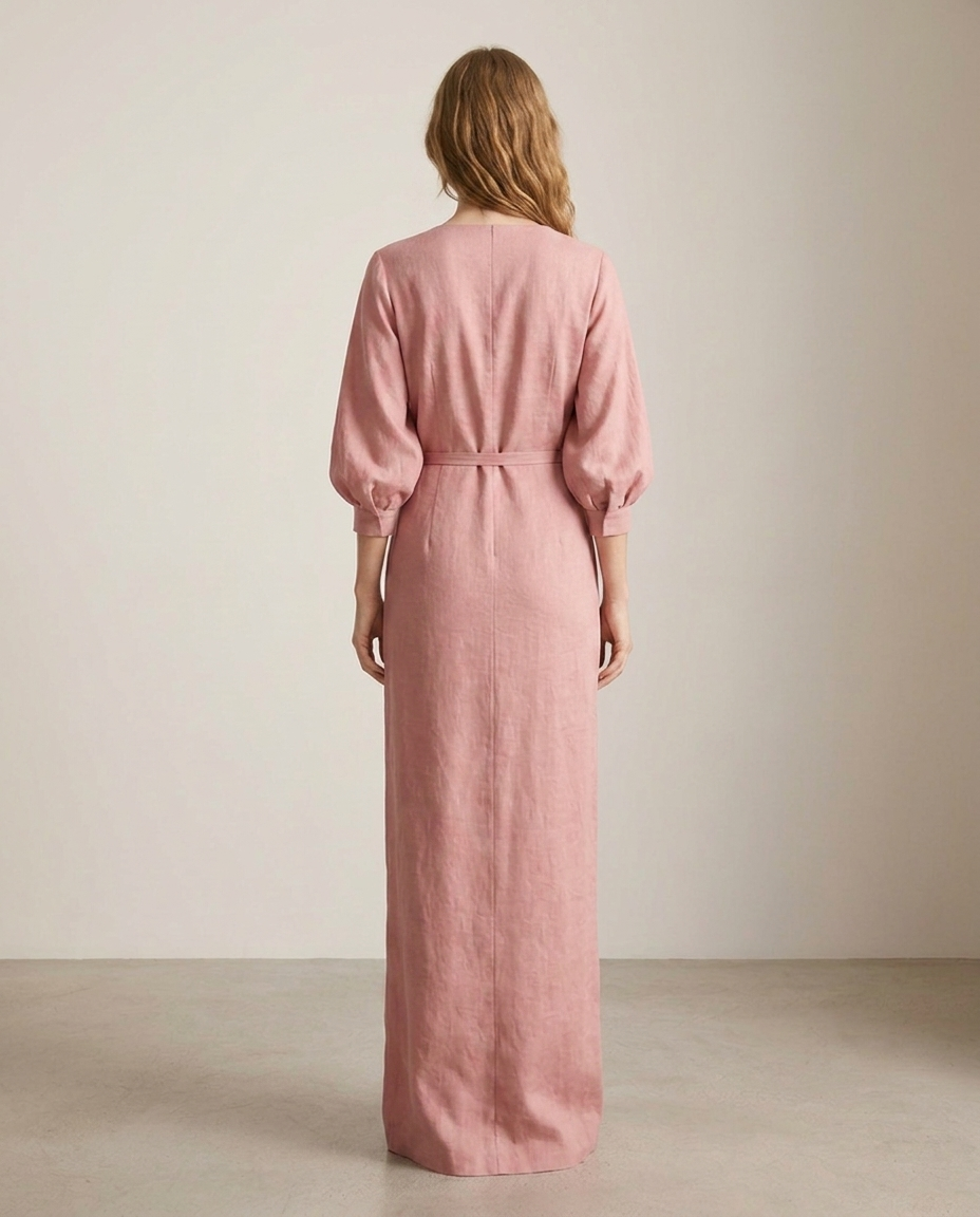 Balvaire Maxi Linen-Mix Dress - back