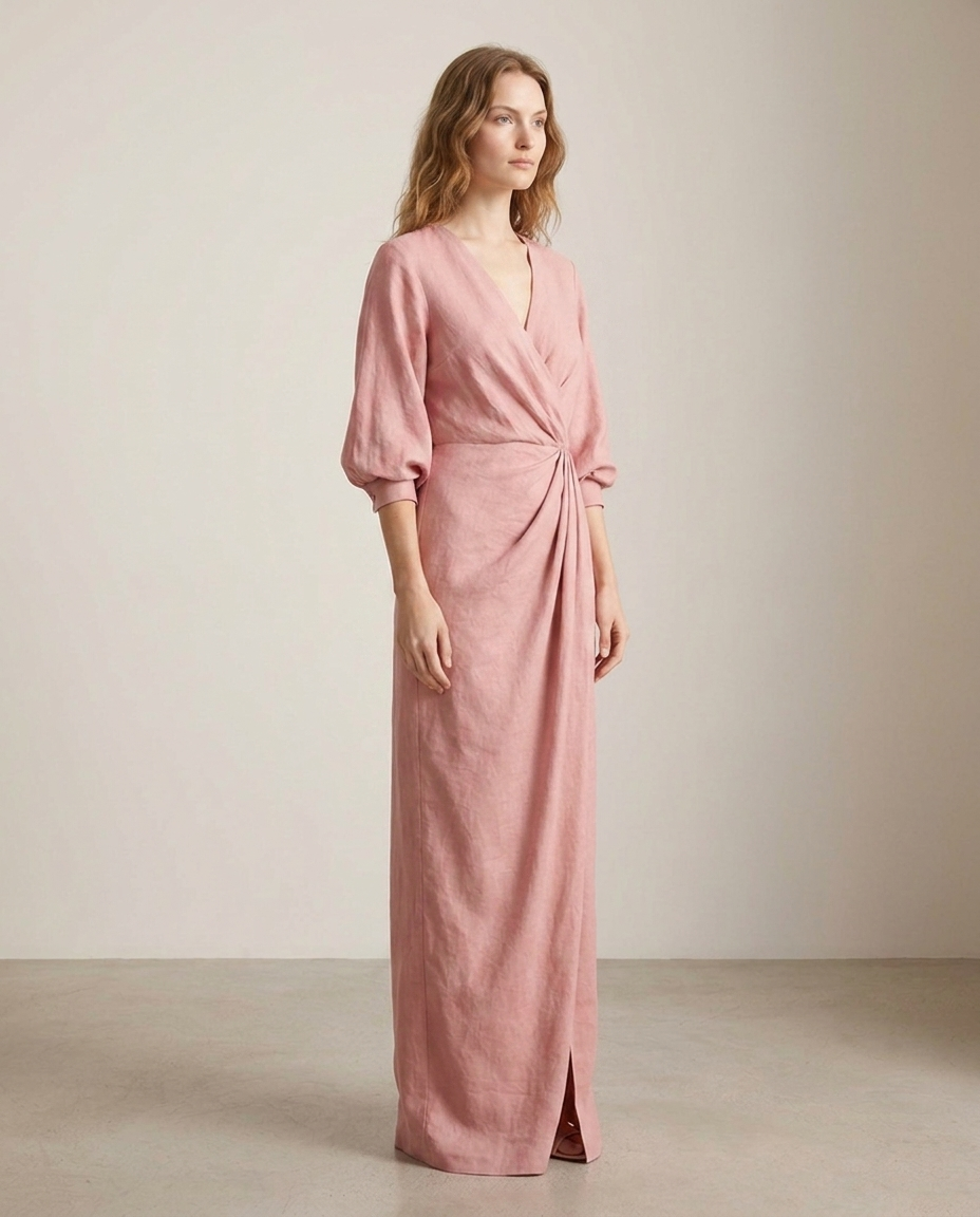 Balvaire Maxi Linen-Mix Dress - three quarter