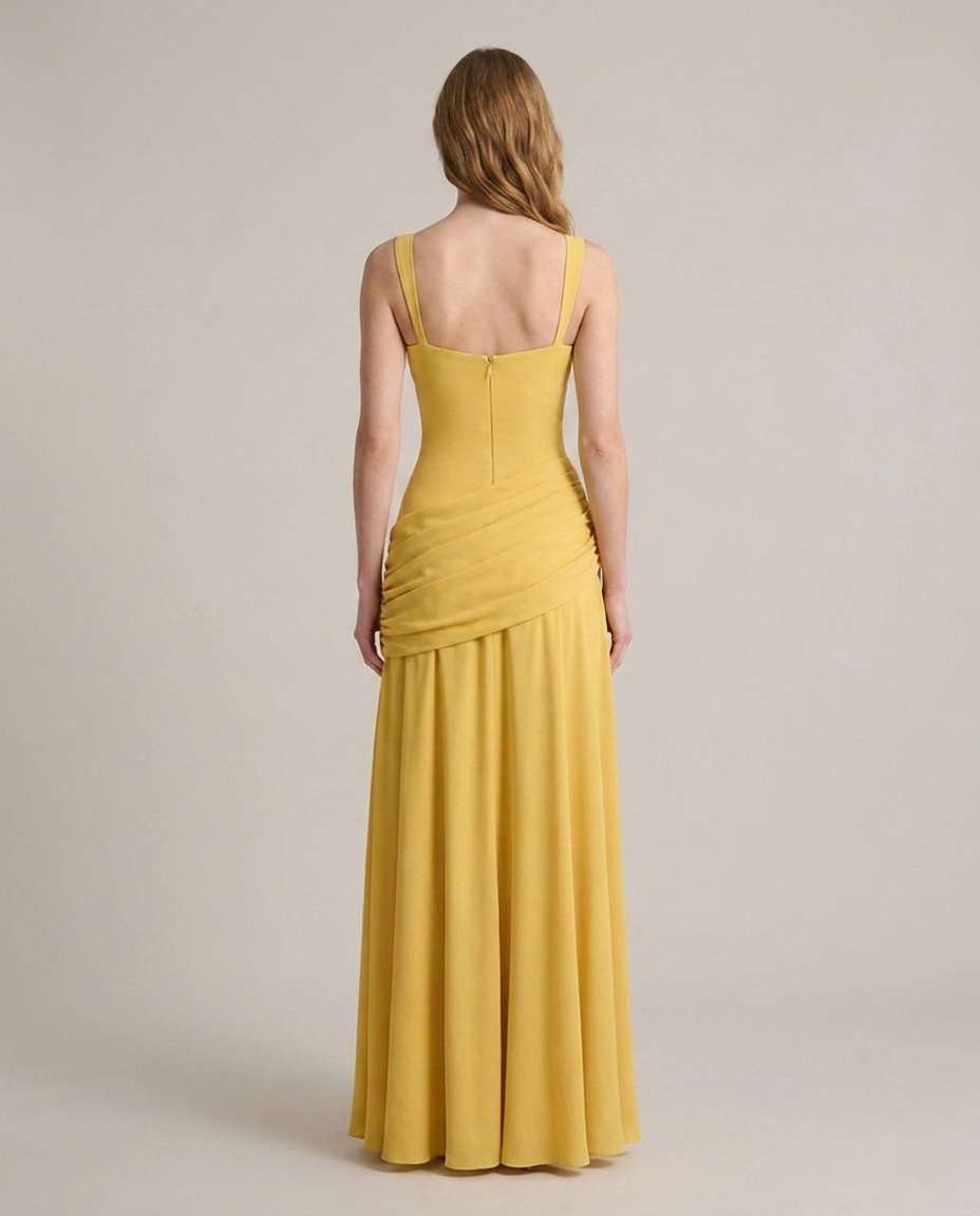 Balvaire Maxi Viscose Crepe Dress - back