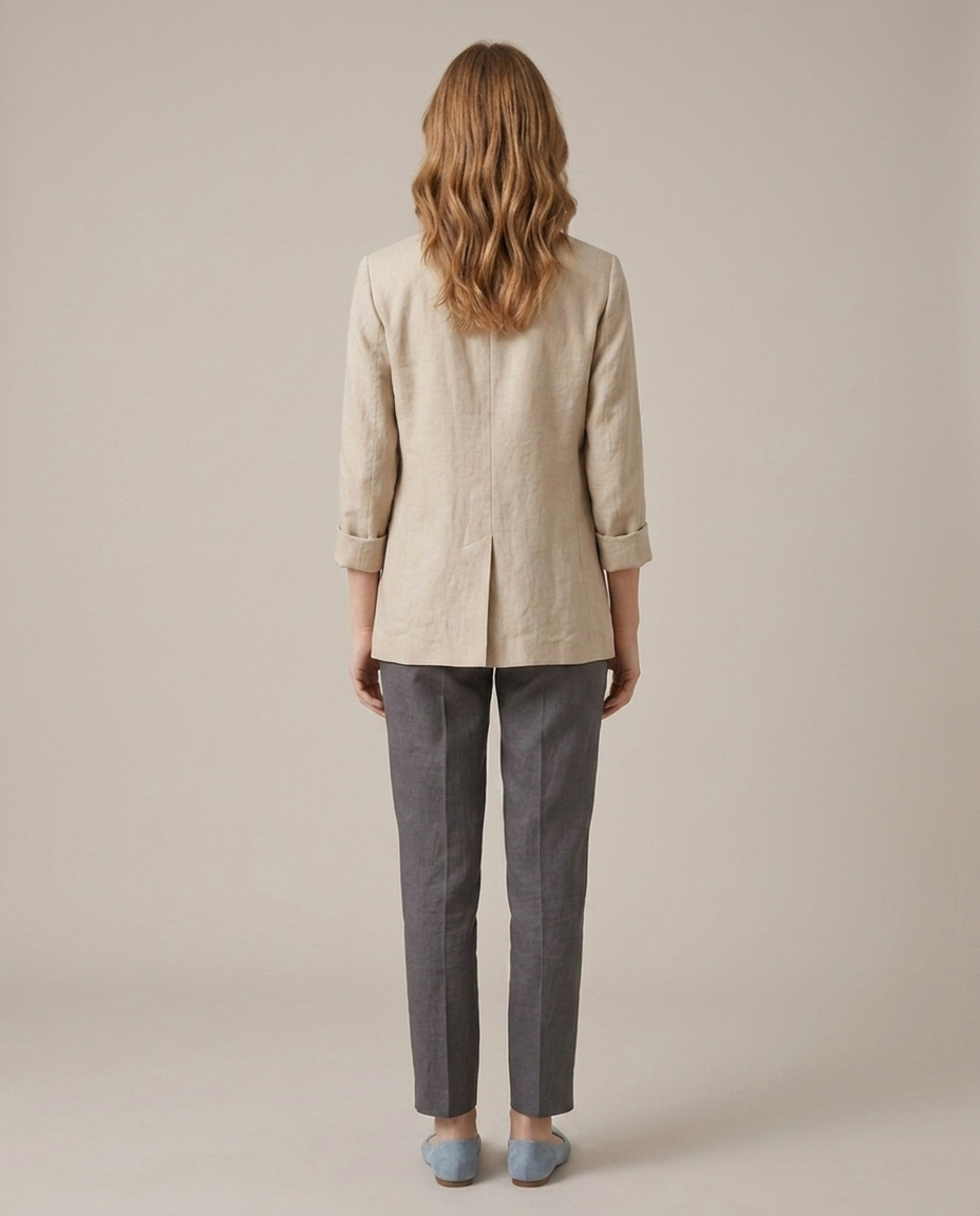 Balvaire Elegant Linen Blazer - back