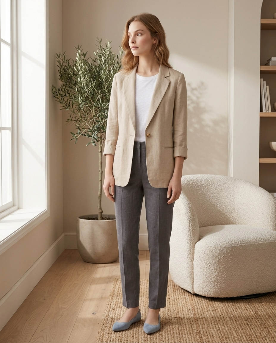 Balvaire Elegant Linen Blazer - lifestyle