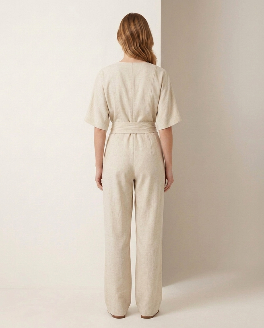 Balvaire Tailored Linen Jumpsuit - back